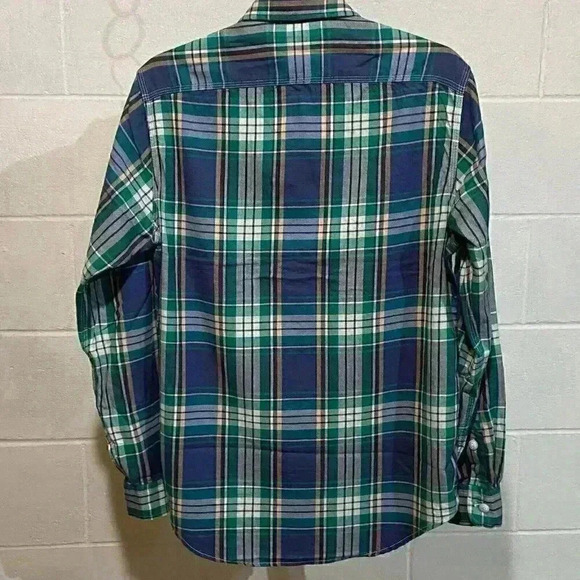 Polo Ralph Lauren Mens Workshirt SMALL Blue/Green Plaid Classic Fit Cotton Twill - Picture 3 of 10